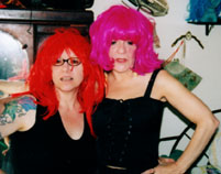 The Duo with Helanie's wigs.