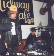 John Felice and Jim of the Real Kids setting up