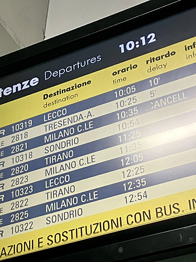 Cancelled Train in Italy